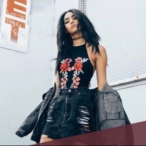 FURST OF A KIND, Reworked, Distressed Levi’s Skirt